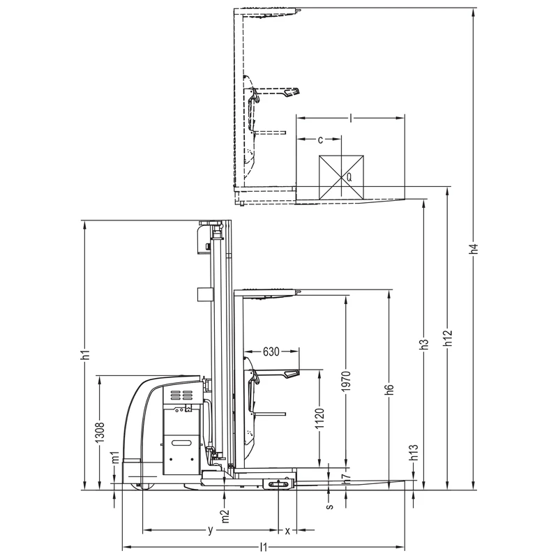 Komisioni viljuškar VKV15 sa visinom dizanja 5000–9000 mm